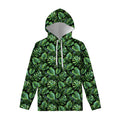 Tropical Monstera Leaves Pattern Print Pullover Hoodie