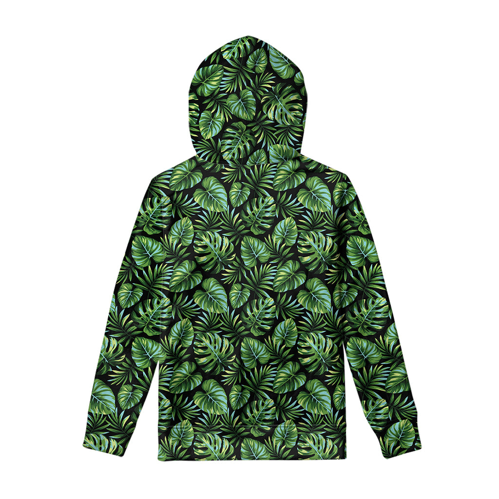 Tropical Monstera Leaves Pattern Print Pullover Hoodie