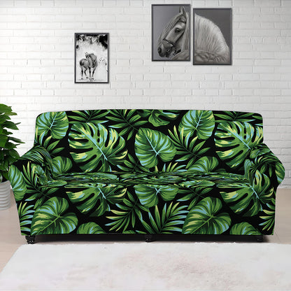 Tropical Monstera Leaves Pattern Print Sofa Cover