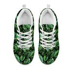 Tropical Monstera Leaves Pattern Print White Sneakers