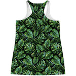 Tropical Monstera Leaves Pattern Print Women's Racerback Tank Top