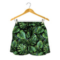 Tropical Monstera Leaves Pattern Print Women's Shorts