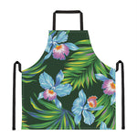 Tropical Orchid Flower Pattern Print Apron