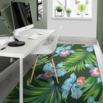 Tropical Orchid Flower Pattern Print Area Rug