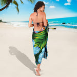 Tropical Orchid Flower Pattern Print Beach Sarong Wrap