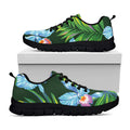 Tropical Orchid Flower Pattern Print Black Running Shoes