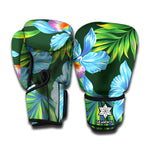 Tropical Orchid Flower Pattern Print Boxing Gloves