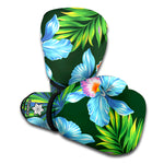 Tropical Orchid Flower Pattern Print Boxing Gloves
