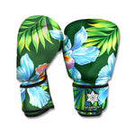 Tropical Orchid Flower Pattern Print Boxing Gloves