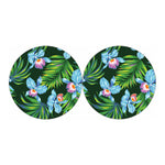 Tropical Orchid Flower Pattern Print Car Coasters