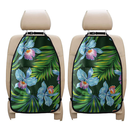 Tropical Orchid Flower Pattern Print Car Seat Organizers