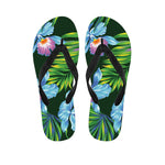 Tropical Orchid Flower Pattern Print Flip Flops