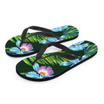 Tropical Orchid Flower Pattern Print Flip Flops