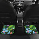 Tropical Orchid Flower Pattern Print Front and Back Car Floor Mats