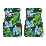 Tropical Orchid Flower Pattern Print Front Car Floor Mats