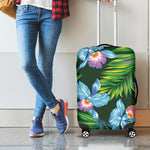 Tropical Orchid Flower Pattern Print Luggage Cover