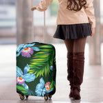 Tropical Orchid Flower Pattern Print Luggage Cover