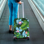Tropical Orchid Flower Pattern Print Luggage Cover