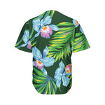 Tropical Orchid Flower Pattern Print Men's Baseball Jersey