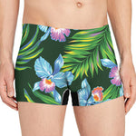 Tropical Orchid Flower Pattern Print Men's Boxer Briefs