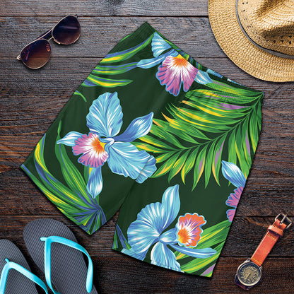 Tropical Orchid Flower Pattern Print Men's Shorts