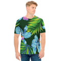 Tropical Orchid Flower Pattern Print Men's T-Shirt
