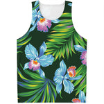 Tropical Orchid Flower Pattern Print Men's Tank Top