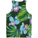 Tropical Orchid Flower Pattern Print Men's Tank Top