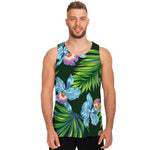 Tropical Orchid Flower Pattern Print Men's Tank Top
