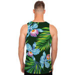 Tropical Orchid Flower Pattern Print Men's Tank Top