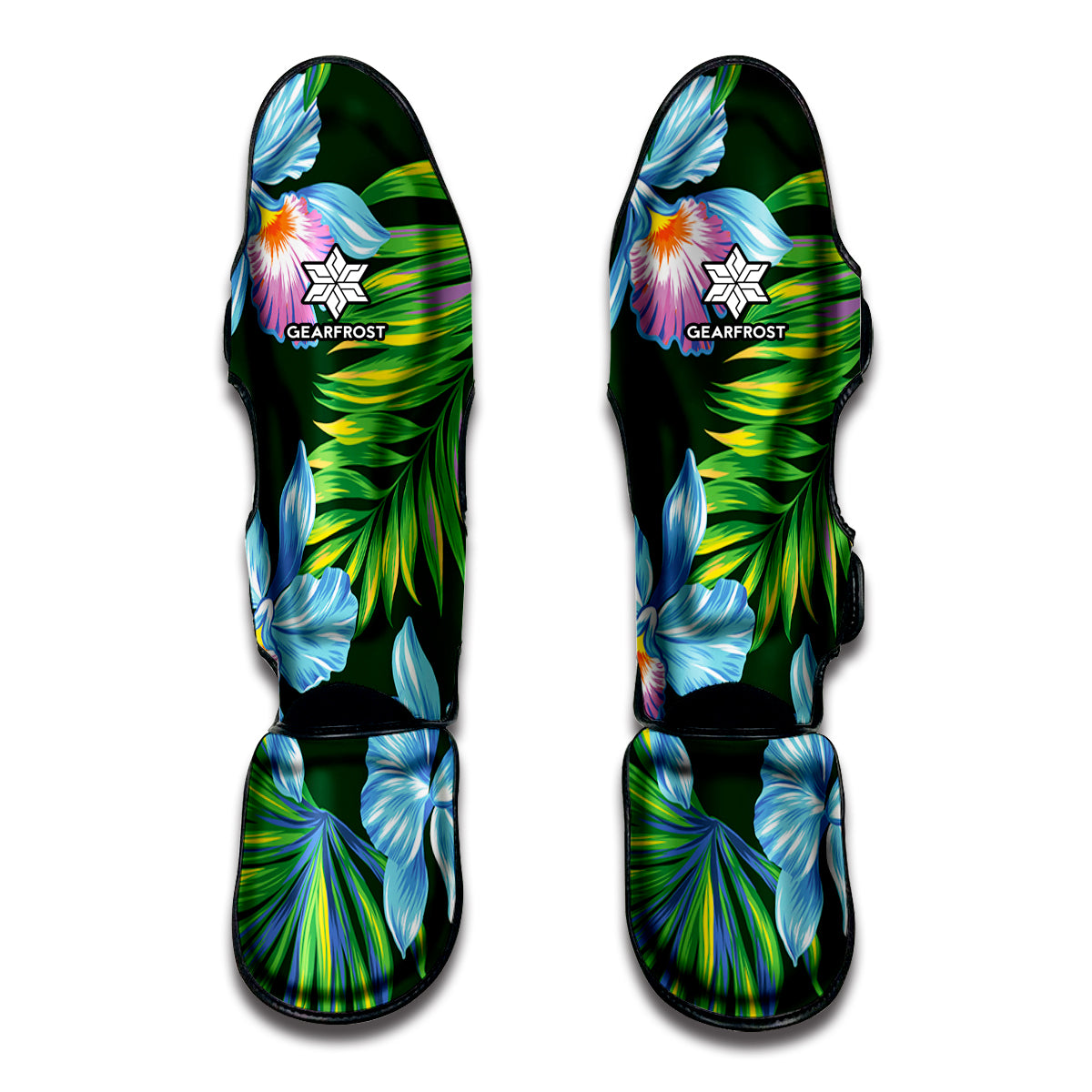 Tropical Orchid Flower Pattern Print Muay Thai Shin Guard