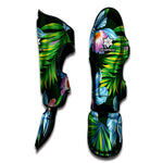 Tropical Orchid Flower Pattern Print Muay Thai Shin Guard