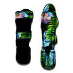 Tropical Orchid Flower Pattern Print Muay Thai Shin Guard