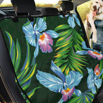 Tropical Orchid Flower Pattern Print Pet Car Back Seat Cover