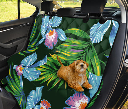 Tropical Orchid Flower Pattern Print Pet Car Back Seat Cover