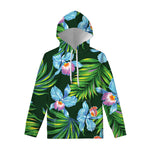 Tropical Orchid Flower Pattern Print Pullover Hoodie
