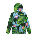 Tropical Orchid Flower Pattern Print Pullover Hoodie
