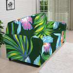 Tropical Orchid Flower Pattern Print Sofa Cover