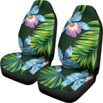 Tropical Orchid Flower Pattern Print Universal Fit Car Seat Covers