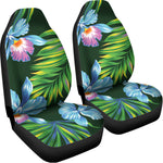 Tropical Orchid Flower Pattern Print Universal Fit Car Seat Covers
