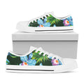 Tropical Orchid Flower Pattern Print White Low Top Sneakers