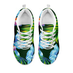 Tropical Orchid Flower Pattern Print White Sneakers