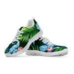 Tropical Orchid Flower Pattern Print White Sneakers