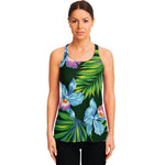 Tropical Orchid Flower Pattern Print Women's Racerback Tank Top