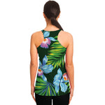 Tropical Orchid Flower Pattern Print Women's Racerback Tank Top