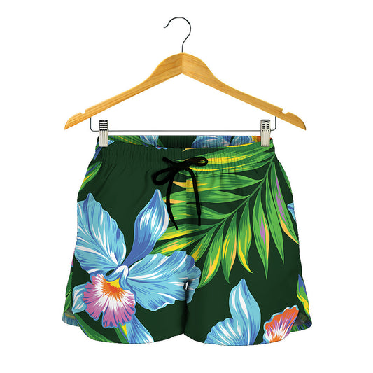 Tropical Orchid Flower Pattern Print Women's Shorts