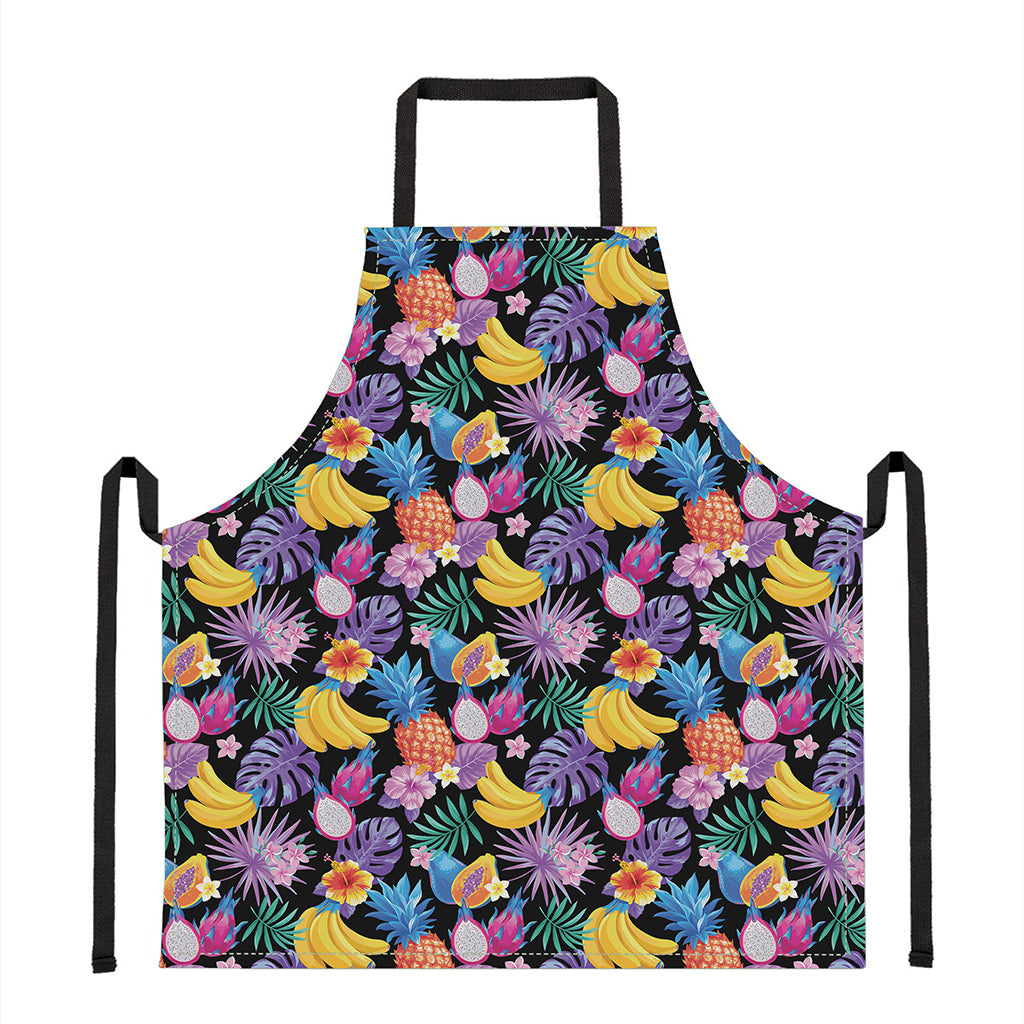 Tropical Palm And Hawaiian Fruits Print Apron