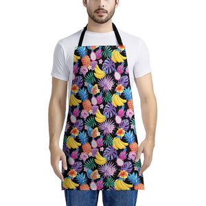 Tropical Palm And Hawaiian Fruits Print Apron