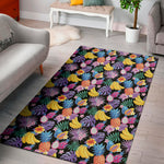 Tropical Palm And Hawaiian Fruits Print Area Rug