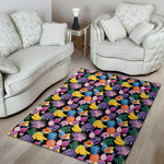 Tropical Palm And Hawaiian Fruits Print Area Rug